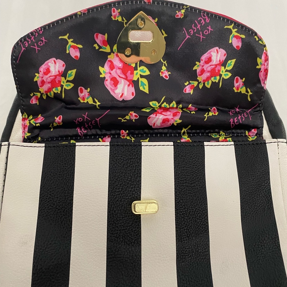 Betsey Johnson Black And White Backpack Gem